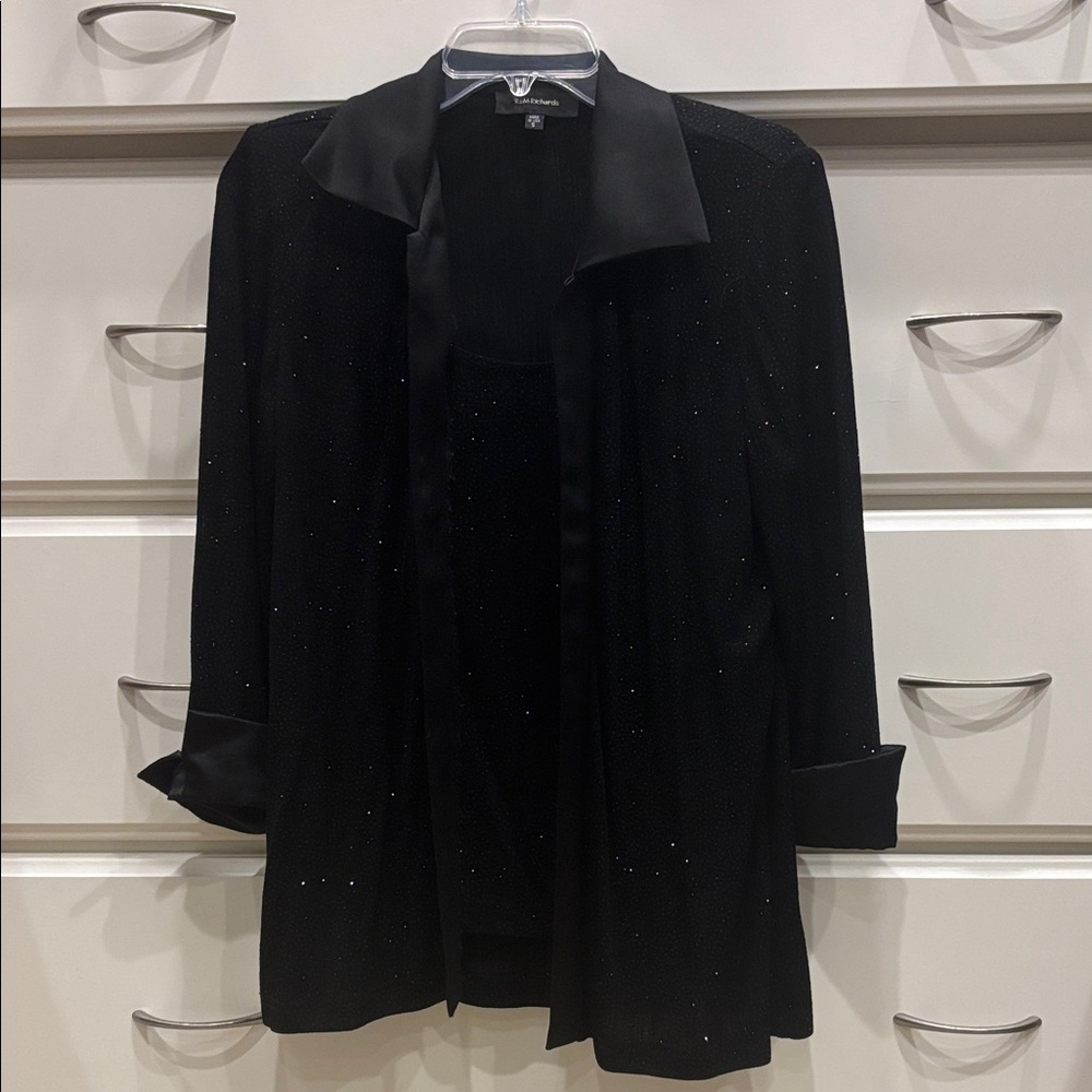 Holidays -  Black Women's top with Subtle Sparkle - S